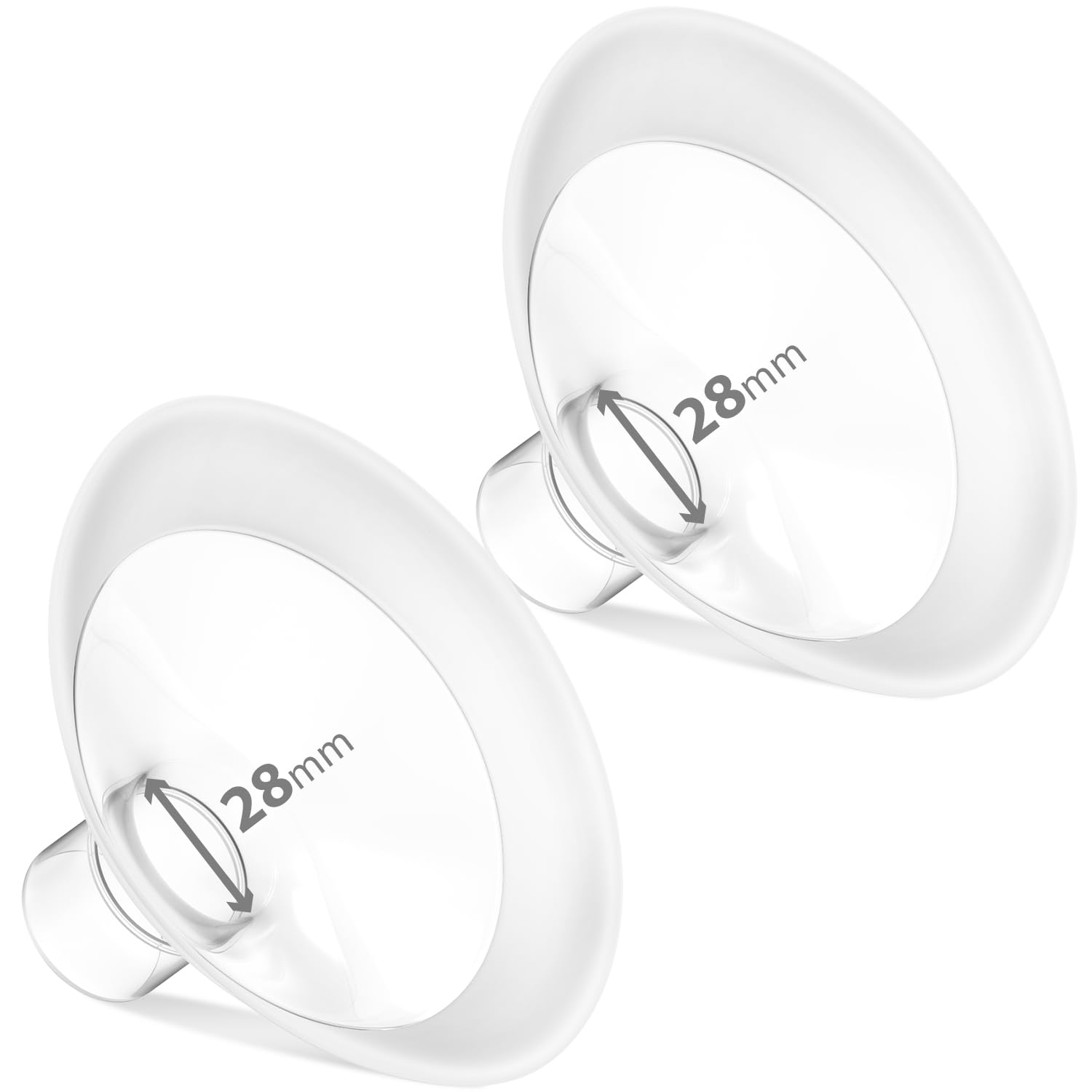 BALIME 28mm-105° Wide Angle Soft Rim Flanges for Medela Electric Breast Pump,Compatible with Medela Breast Pumps PersonalFit