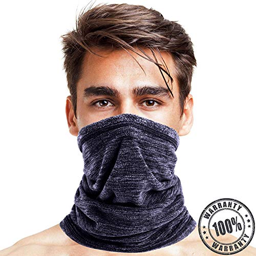 Fleece Neck Warmer For Cold Weather Men Women Ski Neck Gaiter Cover Keep Warm Face Mask (Dark Blue) #TOP5