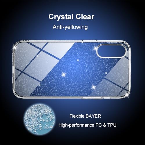 Image of TENOC Phone Case Compatible with iPhone Xs Max, Glitter Case Clear Sparkling Protective Bumper Cute Cover for Girls Women