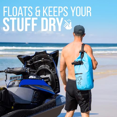 Bolsa seca impermeable pack - bolsa de almacenamiento seca con cierre enrollable para kayak, bote, paddleboarding, viajes a la playa - bolsa impermeable flotante 10l (naranja) miniatura 5