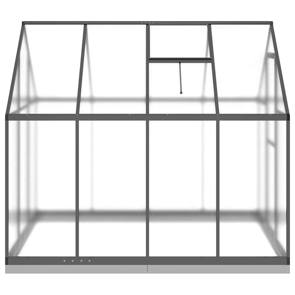 Gewächshaus mit Fundamentrahmen Anthrazit Aluminium 224x169x202 cm, UV-beständiges Treibhaus für Pflanzen, Tomatenhaus, Frühbeet, mit Lüftung, Tür, stabile Konstruktion für Garten, Balkon