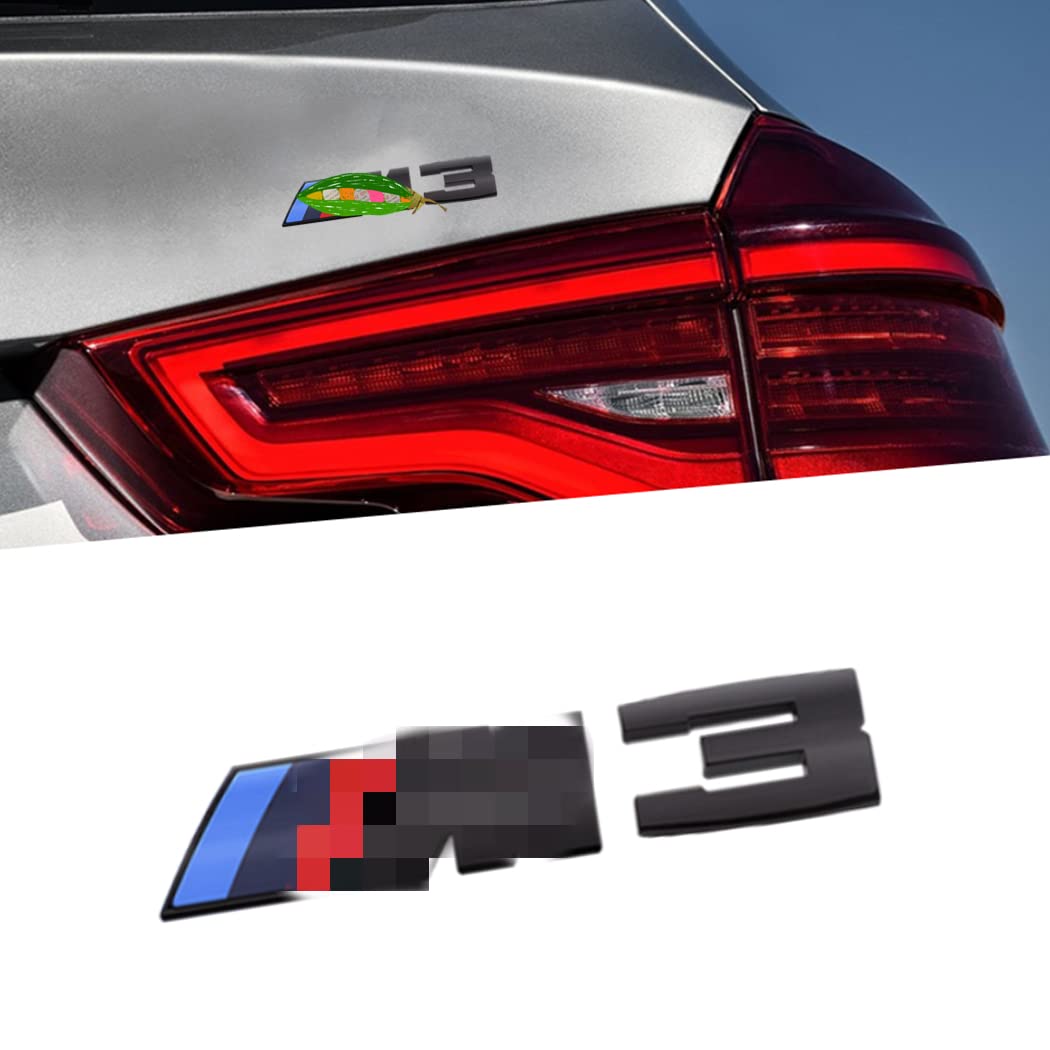 Car Emblem Badge M Sticker Replacement Accessories Fit for Trunk Lid Rear Car Side Decoration（BlackM3）