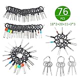Terminal Removal Tool, 76PCS 52 Sizes Economical Terminal Release Kits for Auto Car Wire Connector,...