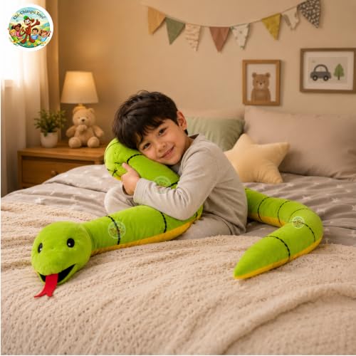 Image of Giant Snake Soft Toy 215 CM Plush Stuffed Snake Toy | Ultra Soft Animal Plush | Long Cuddly Snake Pillow for Kids, Boys, Girls & Adults | Washable Decorative Plush Gift