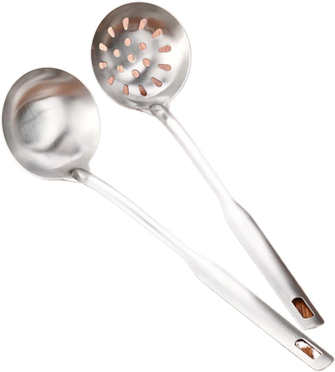 不锈钢汤勺304火锅漏勺盛汤长柄加厚小号粥勺子 Stainless Steel Long handled soup spoons，Spoons,Meal spoon 厨房家用舀汤壳 Household Cleaning，Kitchen Storage Essentials