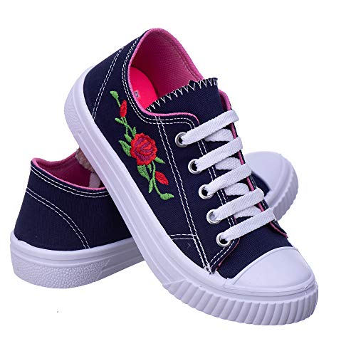 Tênis Infantil Feminino Passeio Confortável - AS169 Cor:Azul Marinho;Tamanho:29/30