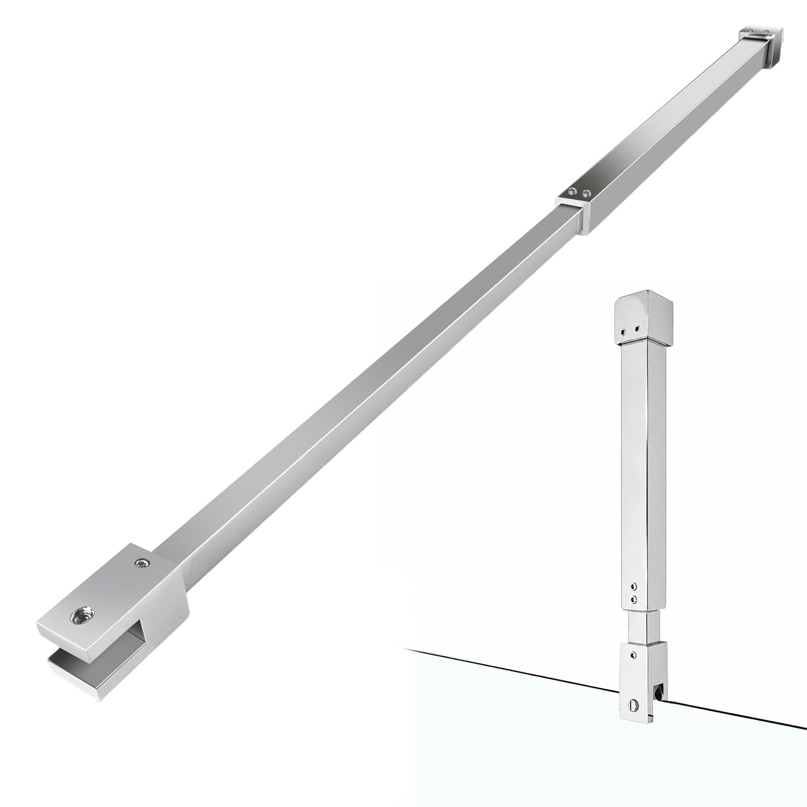 Tige de fixation robuste pour paroi de douche, support de stabilisation télescopique en inox