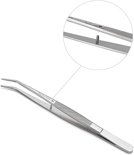 Miniatura 2 de Pinzas de acero inoxidable, con punta dentada curvada, pinzas multiusos para máquina de coser, pinzas para reparación de manualidades (5 unidades)