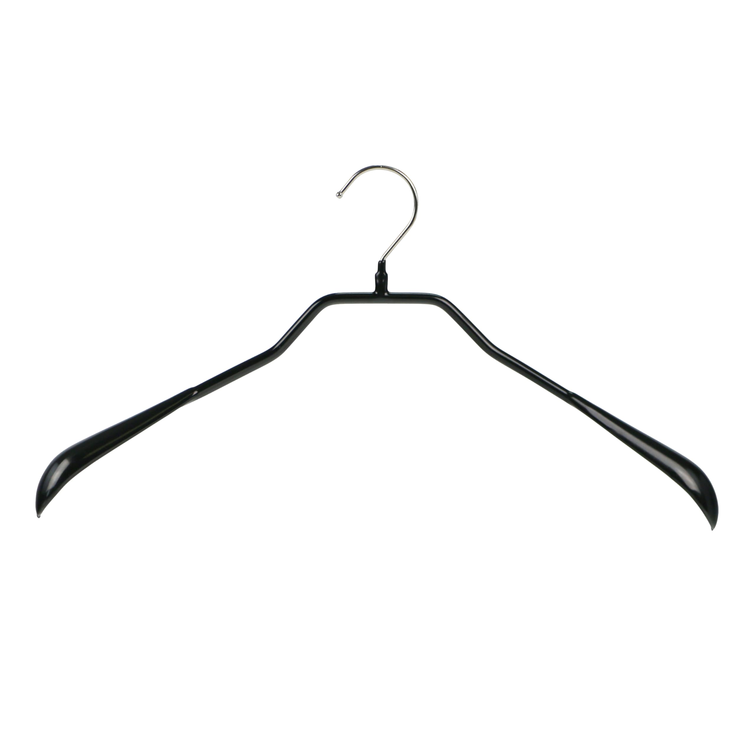 Mawa by Reston Lloyd, Non-Slip Steel Suit/Jacket Hanger, Wide Supportive Sholders with Rotating Hook, Black, Set of 50
