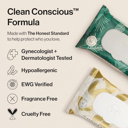 image for The Honest Company Hypoallergenic Flushable Wipes for Sensitive Skin, 