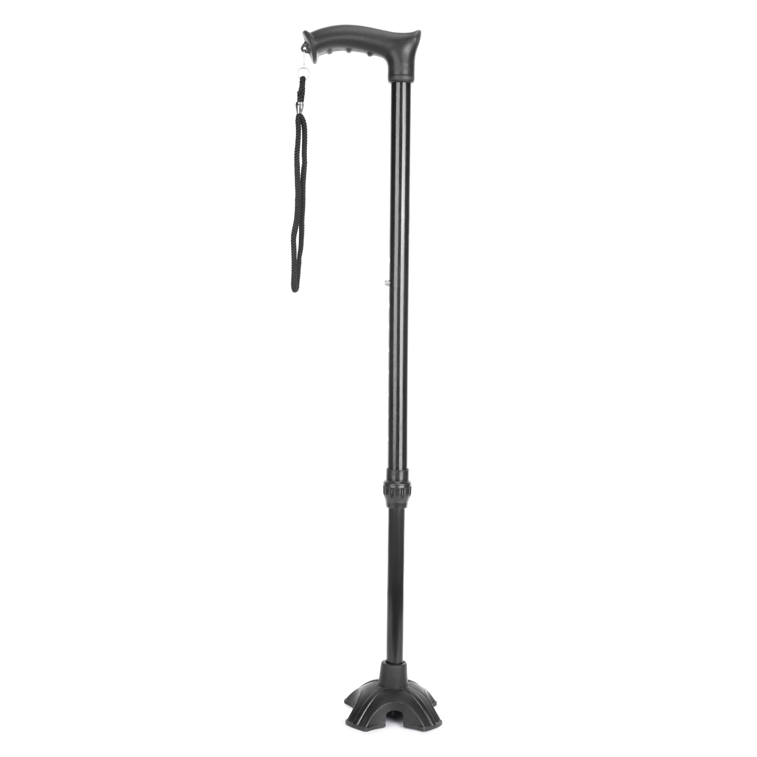 Dr. DOC Premium Black 80 Rubber Base Walking Stick with Adjustable Height | Sturdy Mild-Steel Body | for Men/Women, Patients, Old People (Black 80 Rubber Base) (B0CYH7J37C) Amazon Price History, Amazon Price Tracker