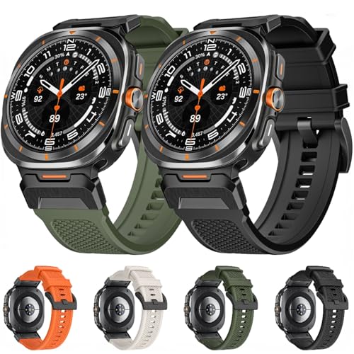 Bracelet Galaxy Watch 7 Ultra 47mm SCHIK caoutchouc silicone métal - 2