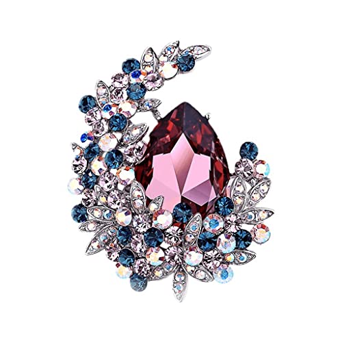 Broche lune en cristal haut de gamme pour vêtements et mailles d'hiver