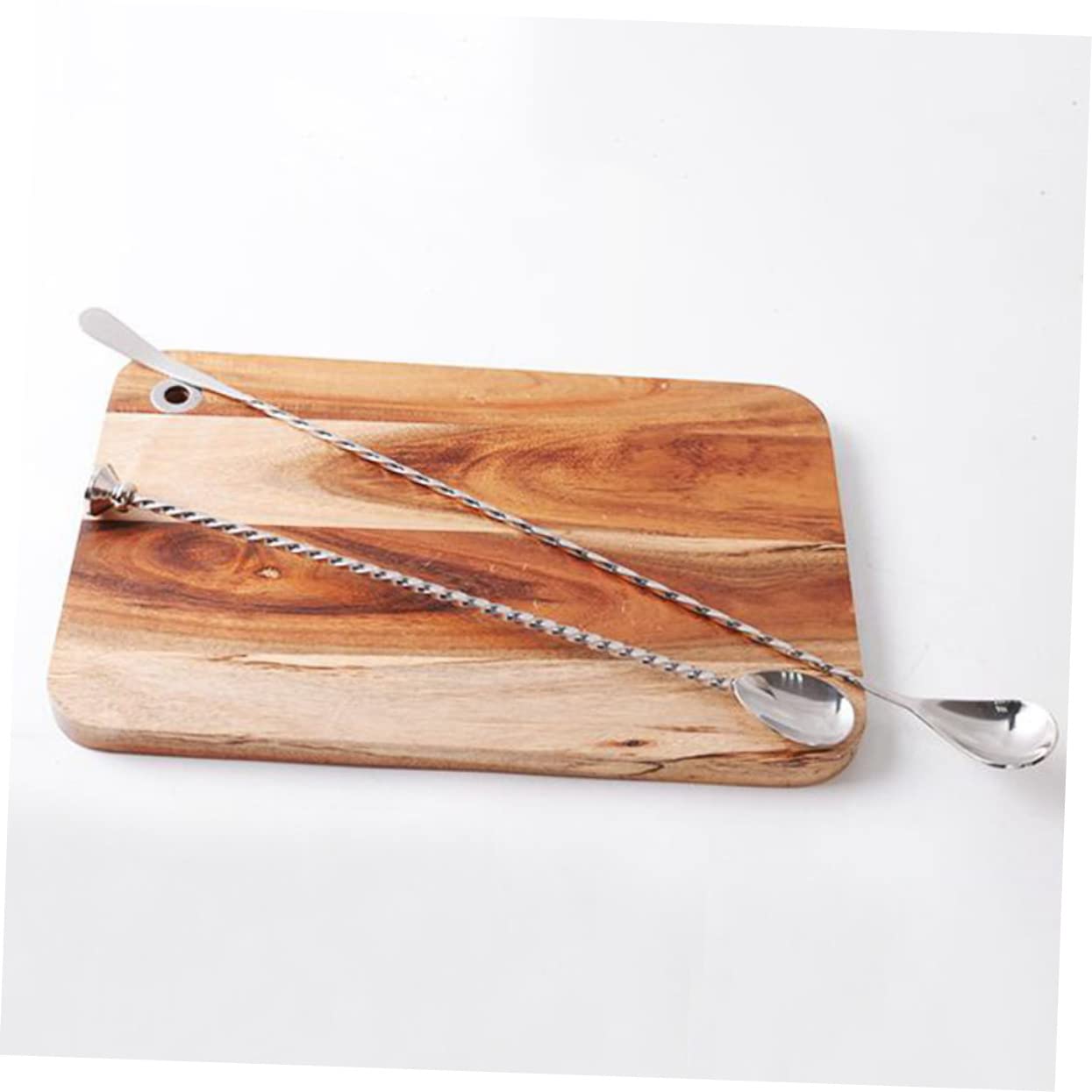Wakauto Elegant Stainless Steel Mixing Spoon Long Handle Bar Cocktail Spoon for Stirring and Mixing Drinks