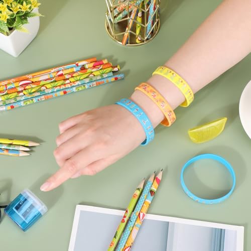 Set de 30 lápices de grafito con pulseras de silicona miniatura 6