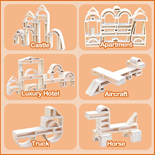 Xylolin Over-Sized Hollow Wooden Block Set For Kids, Natural 29 Piece Set Of Large Wood Blocks, Toddler Building And Stacking Blocks, Wooden Toys Building Blocks For Toddlers #TOP3