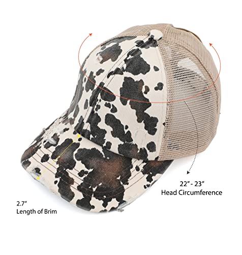 Image of C.C Exclusives Hatsandscarf Washed Distressed Cotton Denim Ponytail Hat Adjustable Baseball Cap (BT-13)