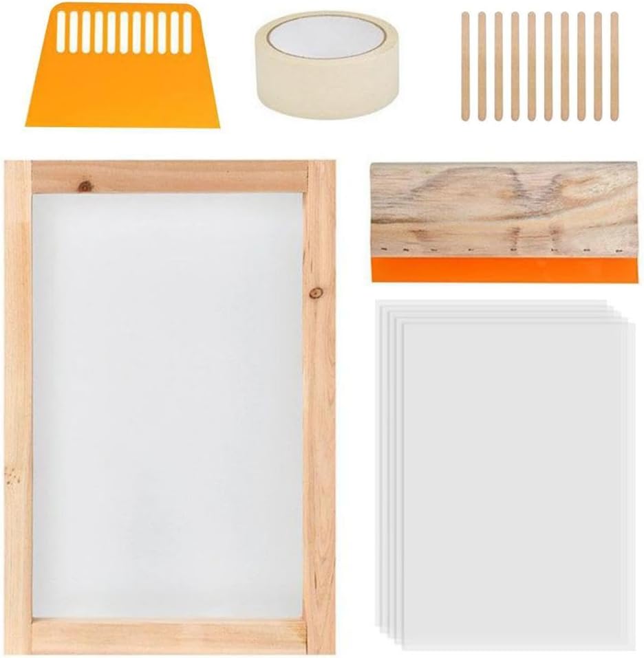 24x Screen Printing Starter Kit Screen Printing with Mesh & Tape