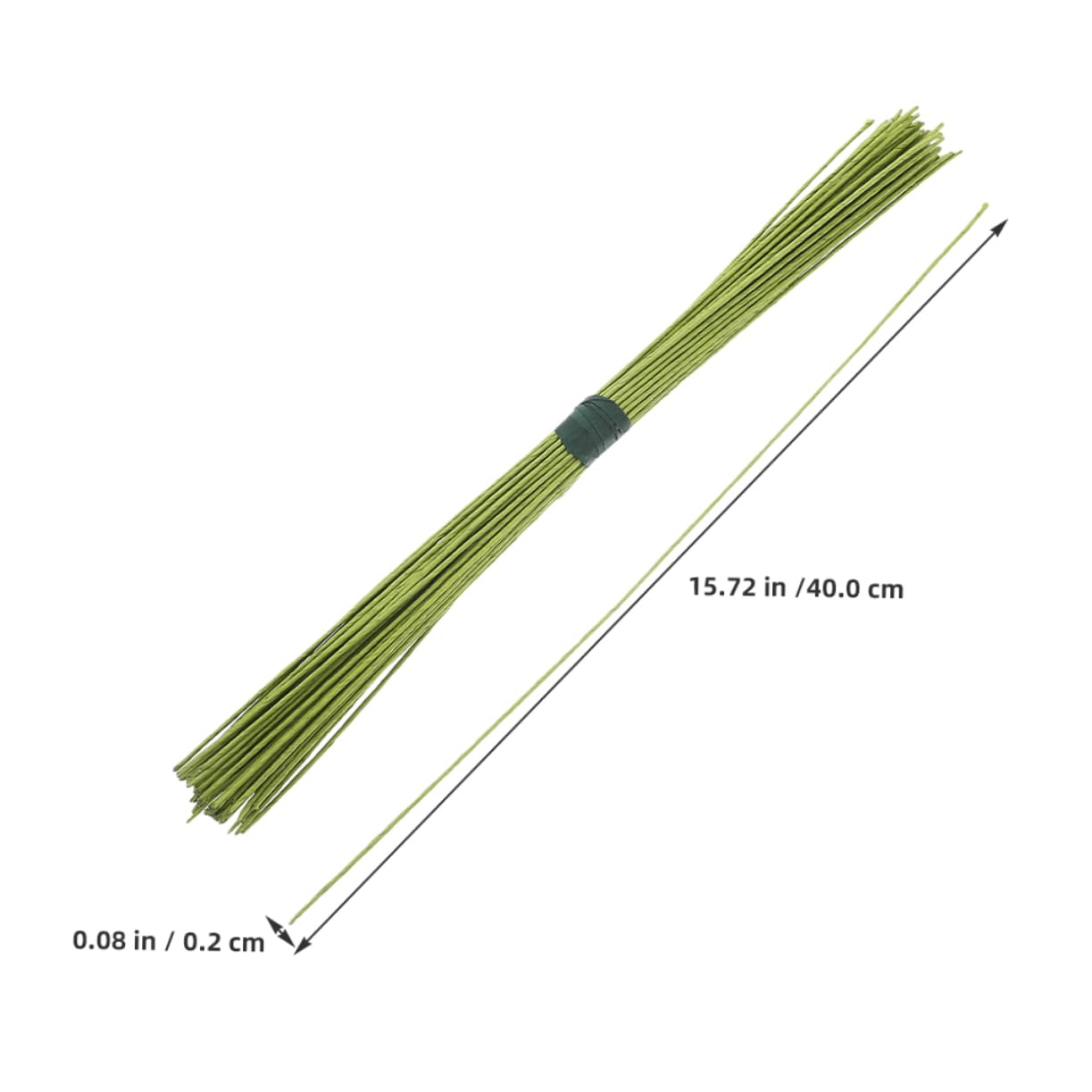 HOODANCOS 50 Pcs Floral Stem Wire: Green Floral Wire Stick Paper Wrapped Iron Stick - for DIY Flower Designs and Decorative Craft Projects