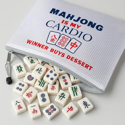 3 bolsas para fichas Mahjong, resistentes al agua miniatura 2