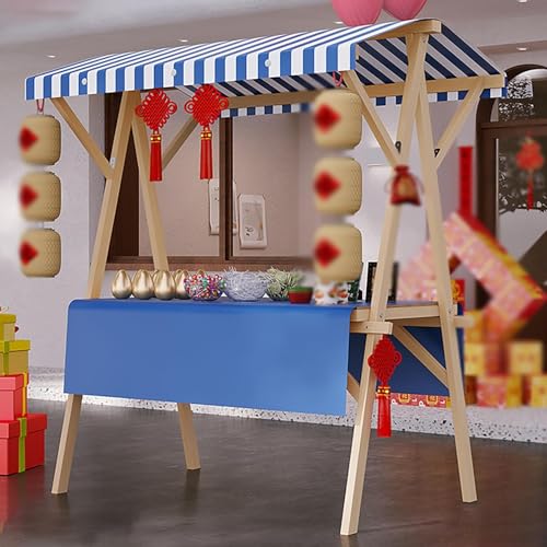 HARELA Genérico Puesto De Mercado con Toldo, Soporte portátil de exhibición de Alimentos para Eventos al Aire Libre, mercados callejeros y Festivales(Blue,120cm/47.2in)