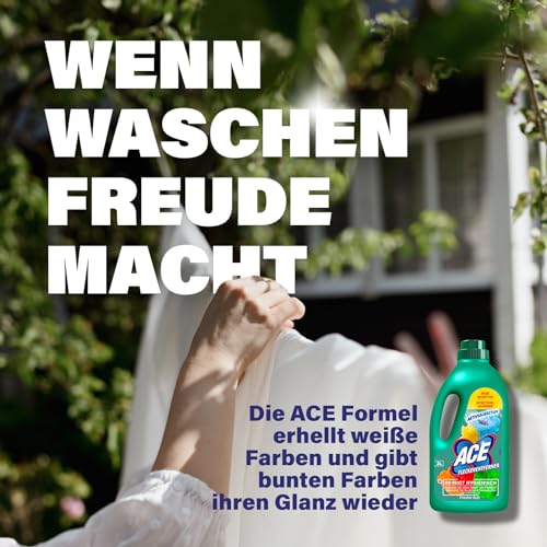 ACE Fleckenentferner und Farbschutz - Waschmittel flüssig und Fleckenentferner, Flüssigwaschmittel für die Wäschepflege, für Buntwäsche und Feinwäsche inklusive Hygienespüler Wäsche - 2 Liter – Bild 4