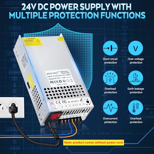 Image of Upgraded Output Port 24V 50A 1200W DC Switching Power Supply, Universal Transformers PSU AC110V /220V (SMPS), 24 Volt Power Supply for 3D Printer, CCTV, DC Motor(Without Power Cord)