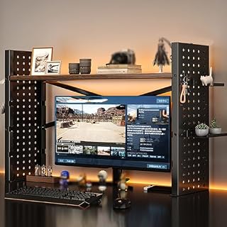 Genérico Organizador de Escritorio Ajustable para Juegos, Estante de Almacenamiento Independiente Multifuncional para Oficina y decoración del hogar (Color: Negro, tamaño: 70 x 20 x 82 cm/28 x 8 x 32