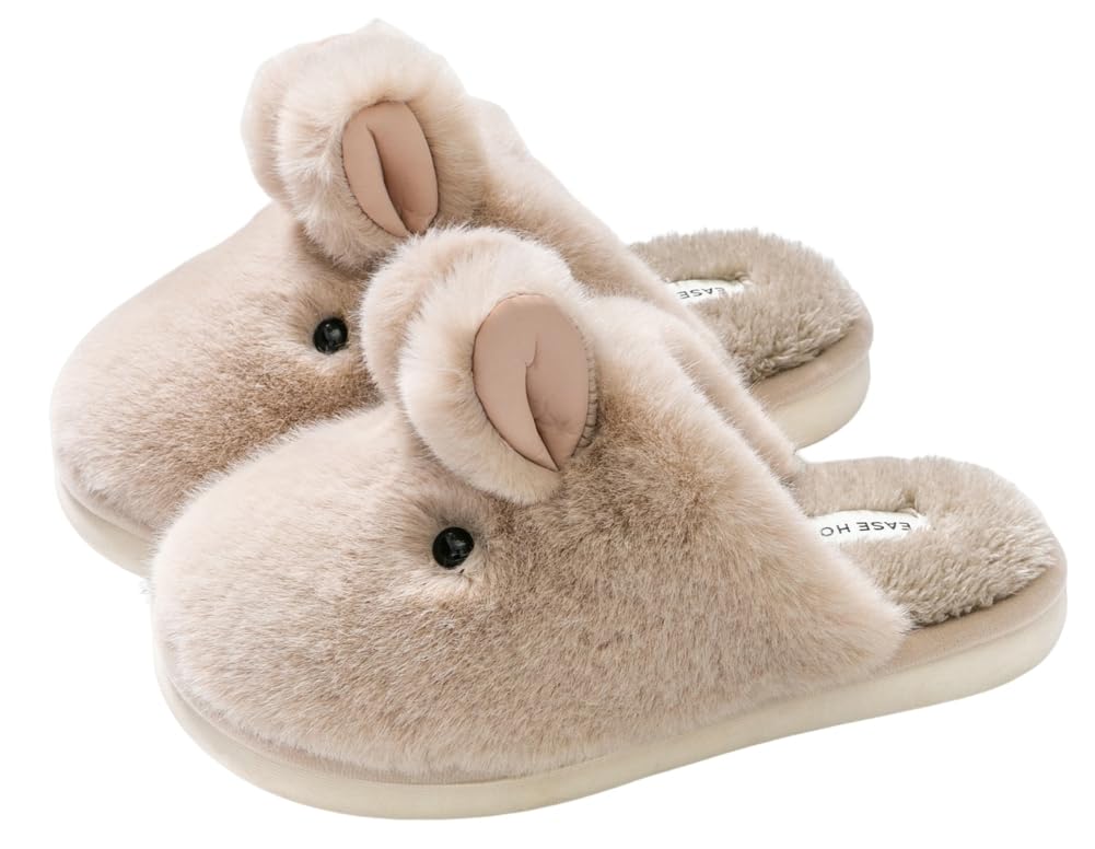 Bunny Slippers for Women Fuzzy Cute Animal Memory Foam Indoor House Slippers Easter Thanksgiving Christmas Slippers Gifts