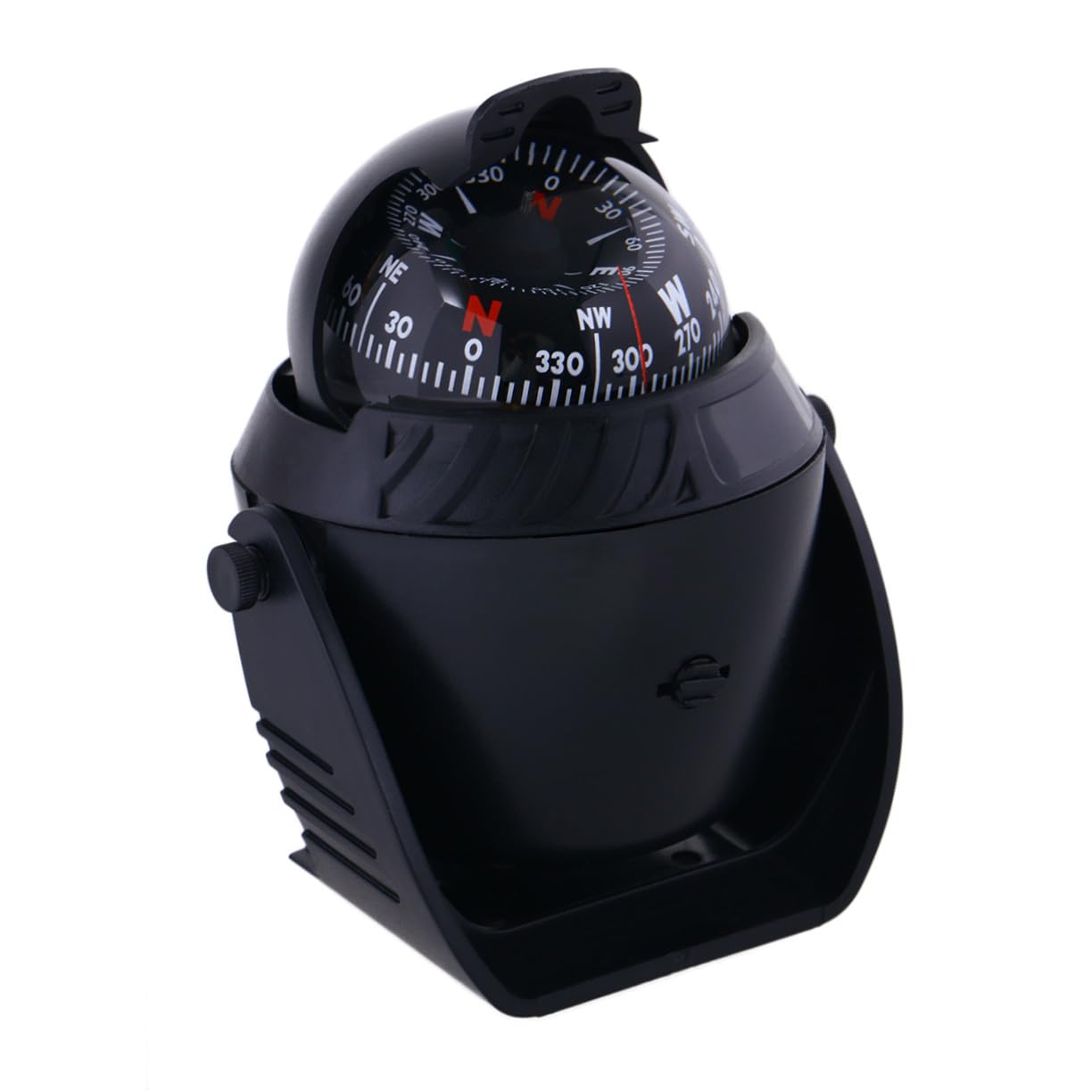 Brújula Marina Digital Iluminada para Barco, Alimentación 12v, ABS Negro, Ajuste de Declinación Magnética para Navegación