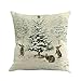 Sayla Weihnachten Deko Kissenbezüge Weihnachten Baumwolle Leinen Drucken Kissen Kissenbezüge Dekorative Kissenhülle Für Sofa Büro (E)