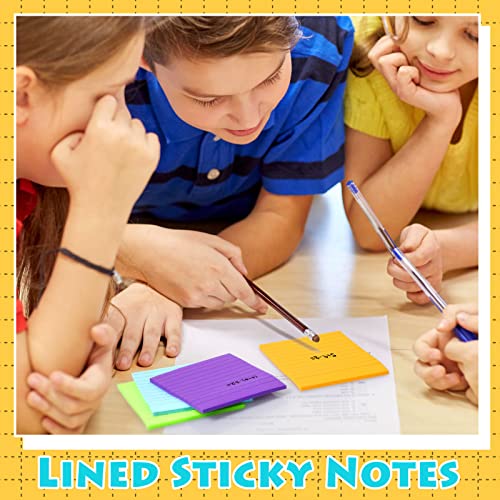 Image of Yexiya 64Pcs Lined Sticky Notes 4x4'' Self Stick Notepad Chic Color
