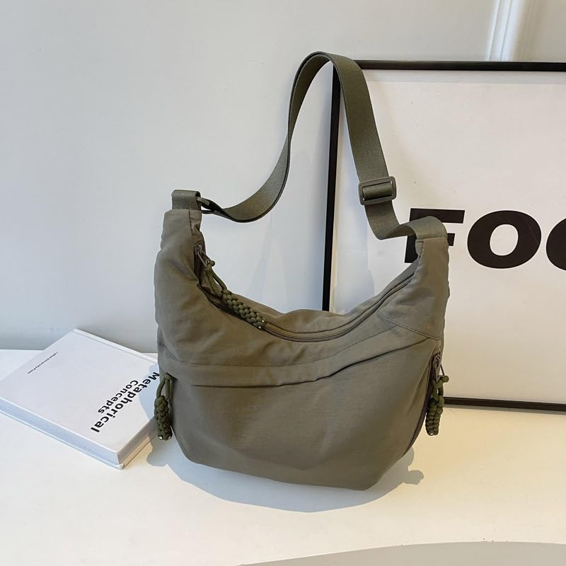 Image of Nylon Crescent Crossbody Bag for Women Shoulder Tote Handbag Casual Sling Bag Dumpling Purse Bag for Outdoor Travel