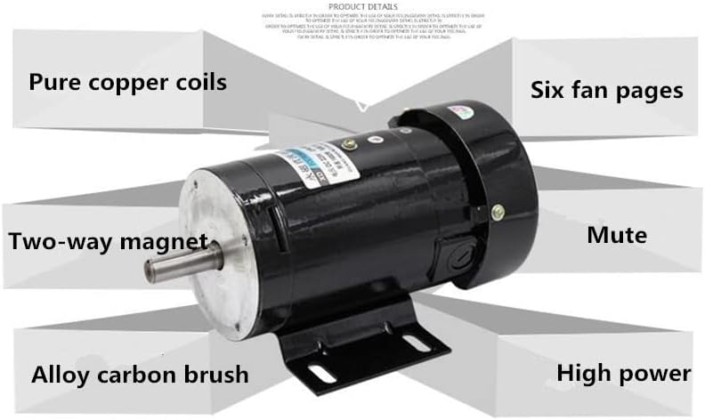 Davitu DC Motor - 220V permanent magnet DC motor 500W high power high torque motor high speed speed motor adjustable speed adjustable direction - (Speed(RPM): 3600rom, Voltage(V): Round)