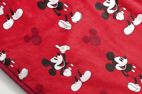 Image of Jay Franco Disney Mickey Mouse Plush Throw Blanket - Measures 50 x 60 Inches - Kids Super Soft Red Fleece Bedding