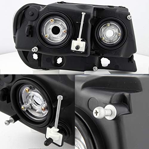 AKKON - For Jeep Grand Cherokee Black Clear Headlights + Dark Red Tail Lights Left & Right Replacement Pair Set
