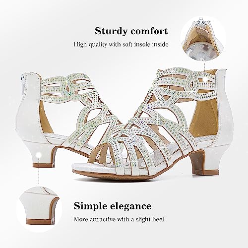 Image of LAURMOSA Little Girls Sandals High Heels Formal Shoes Open Toe Pump Sandals Glitter Party Wedding Shoes for Big Kids Toddler