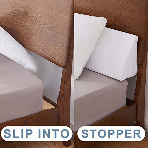 Limthe Bed Wedge Pillow For Headboard,King Size,Bed Gap Filler Adjustable,Mattress Gap Filler,Foam Triangle Bloster Pillow Stopper Fill Gap (0-7") Between Headboard/Wall And Mattress White 76"X10"X6" #TOP1