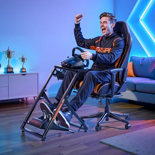 VEVOR Racing Wheel Stand, Adjustable & Foldable Simulator Stand for Logitech G923 G920 G29 G27, Thrustmaster T300RS TX F458 T500RS T3PA-PRO(F1/GT) Gaming Cockpit,Pedals Simulator NOT Included,Compact by VEVOR - Image 2