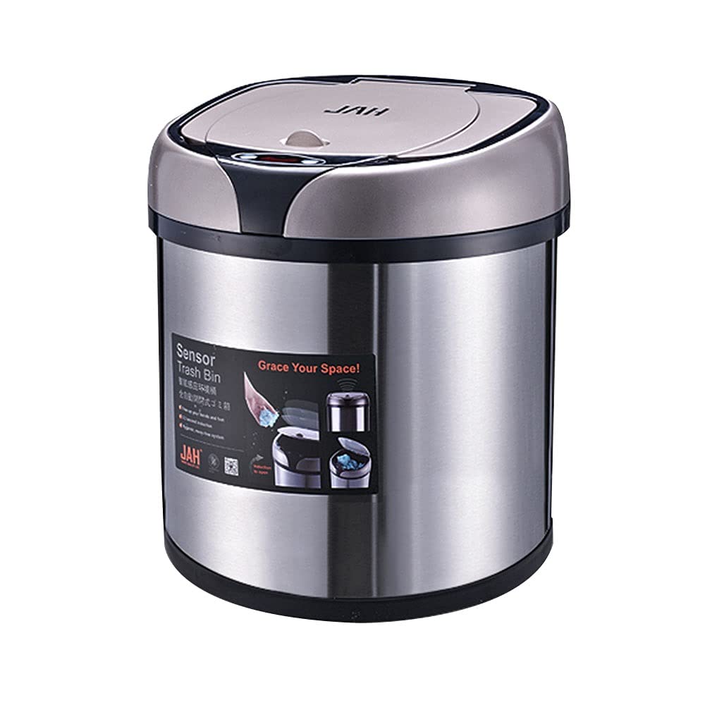 Smart Sensor Trash Can, Household Automatic Paper Basket with Lid Closed Design Delay Closure Mute Opening and Closing Home/Office(6L)