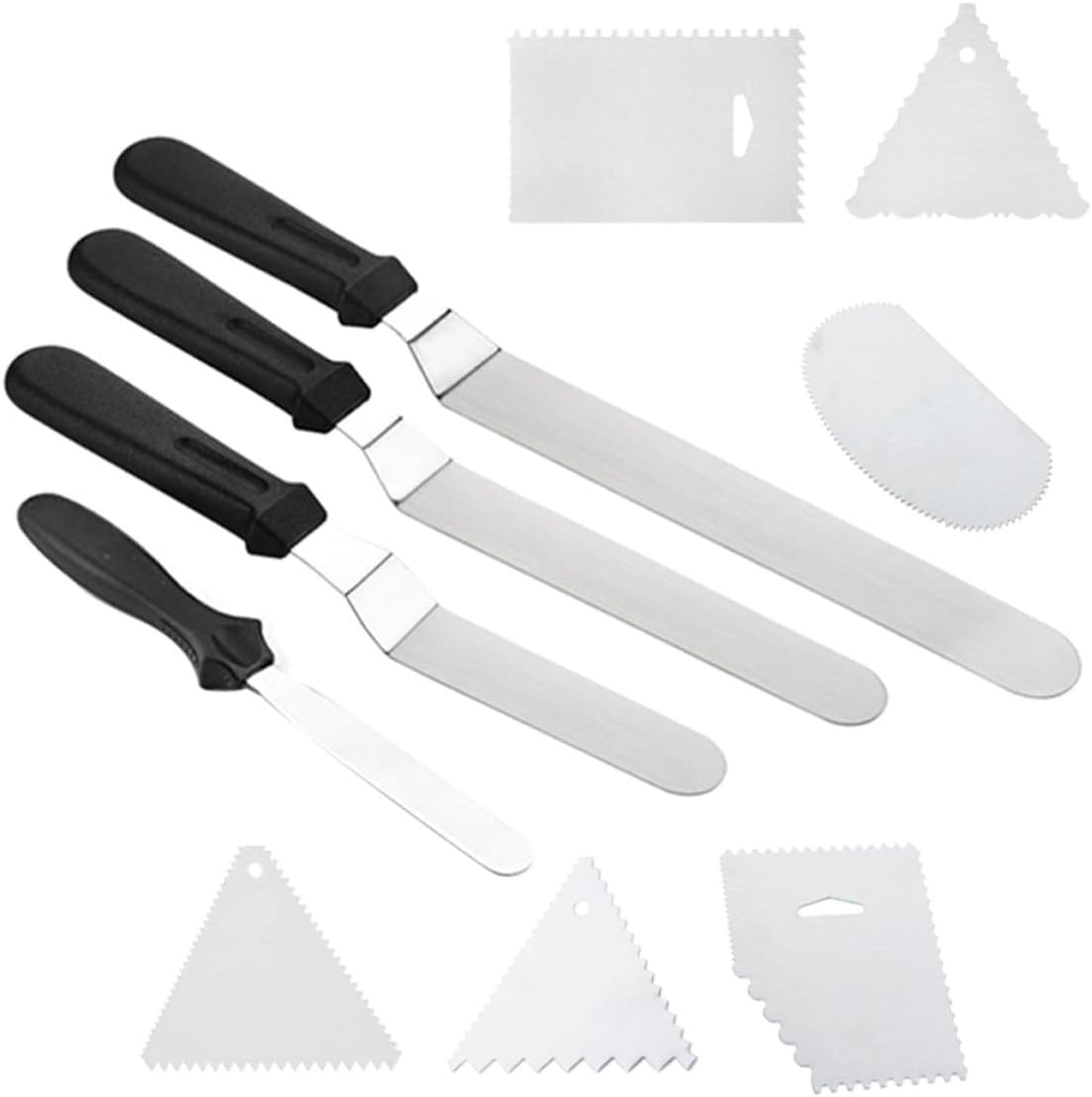 10 Piece Stainless Steel Cake Spatula Set with Icing Smoother