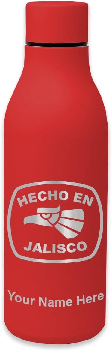 LaserGram Double Wall Stainless Steel Water Bottle, Hecho en Jalisco, Personalized Engraving Included