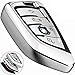 COMPONALL for BMW Key fob Cover, Key Fob Case for BMW 2 5 6 7 Series X1 X2 X3 X5 X6 Premium Soft TPU Anti-dust Full Protection, Silver