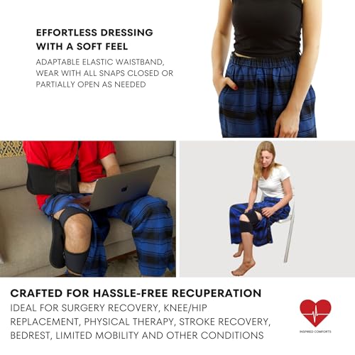 Image of Inspired Comforts Unisex Tearaway Post Surgery Recovery Pajama Pants with Side Snaps & Pockets