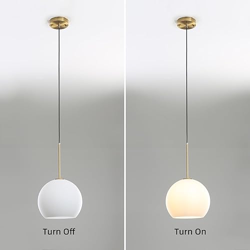 Miniatura 3 de Lámpara colgante moderna con forma de globo, lámpara de techo empotrada con globo de cristal de mediados de siglo, luces colgantes rústicas para