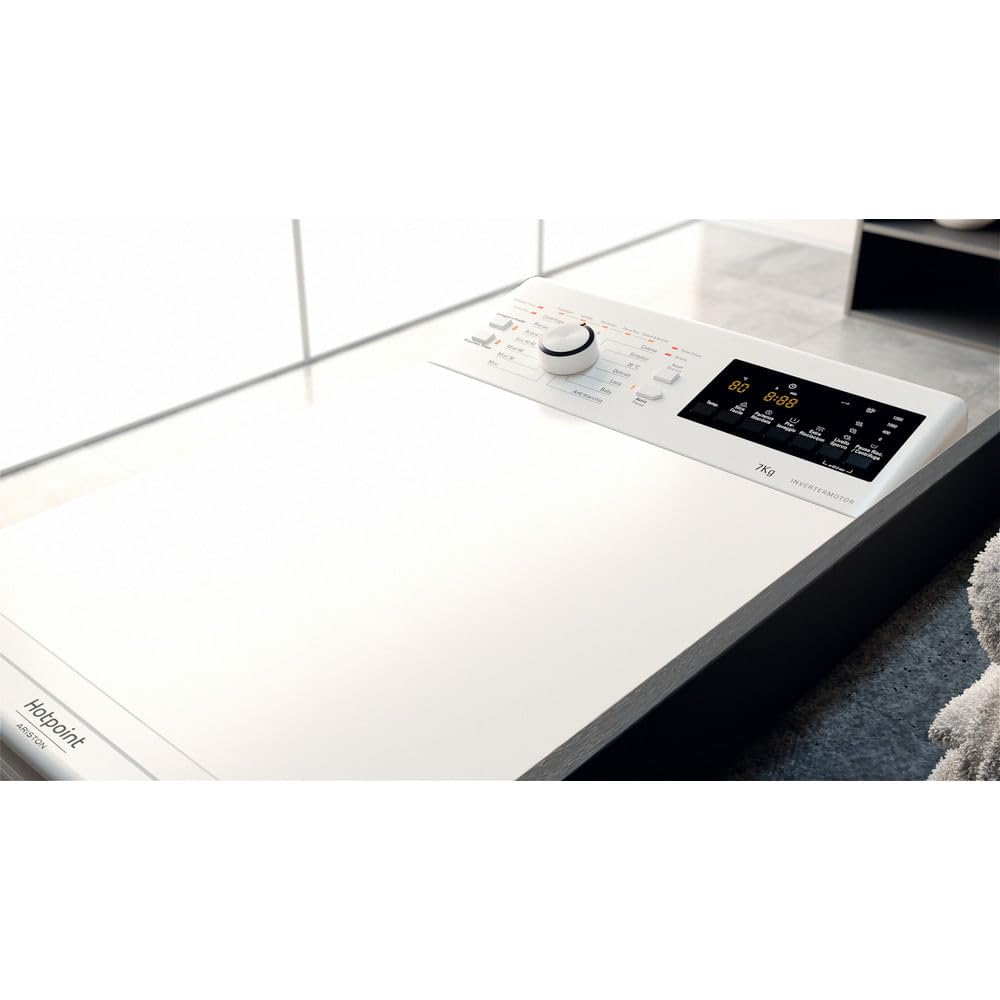 HOTPOINT ARISTON WMTG 725B IT - Lavatrice Carica dall'Alto Slim 7 kg, 6 Programmi, Centrifuga 1200 Giri, Cicli Baby e Antimacchia, Motore Inverter -Elettrodomestici per la Casa, Classe B, 40Lx90Hx60P