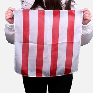 SUMAG Striped Silk (Red and White) Magic Tricks Silk 45 cm/17.7 in Magic Accessories Magician Stage Illusions Gimmicks Props