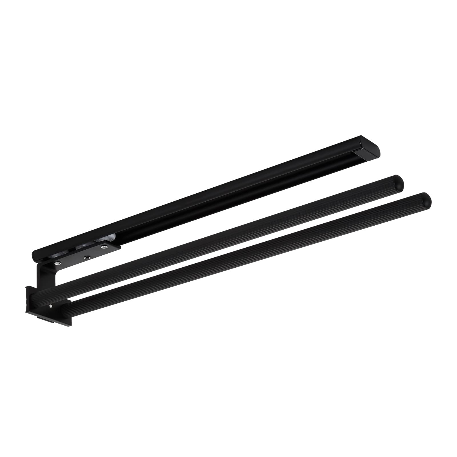 SOTECH Portasciugamani in alluminio TED a 2 bracci nero opaco (450-730 mm, estensibile, girevole) Portasciugamani telescopico adatto per bagno o cucina