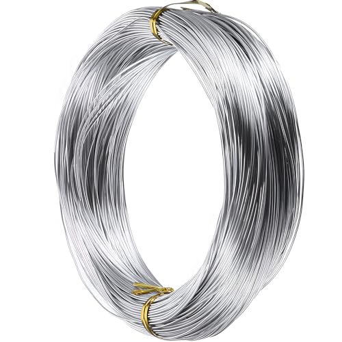 Image of TecUnite Aluminum Craft Wire for Sculpting Armature Bendable Craft Wire for DIY Jewelry Making (100 M X 2 mm,Silver,1 Roll)
