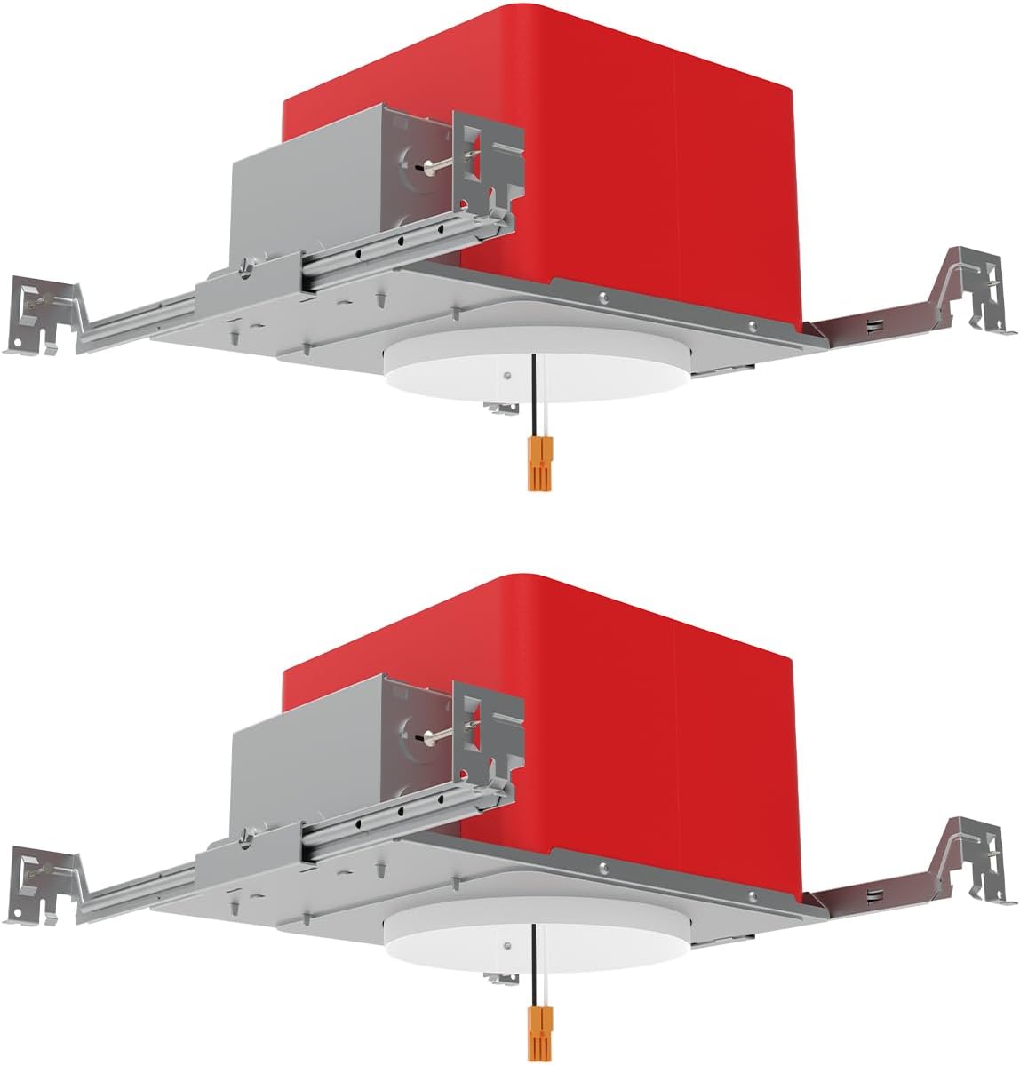 mw 2 Pack 6 Inch New Construction Recessed Housing Can Light New Construction, Air Tight Fire Rated Recessed Housing with TP24 Connector, IC Rated, UL 263, ETL Certificated (2, 6 inch)